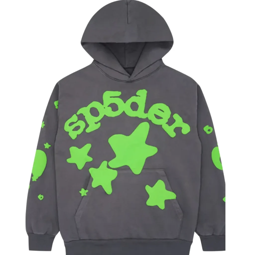 Sp5der Beluga Hoodie Grey/Green Sp5der Beluga Hoodie Grey/Green