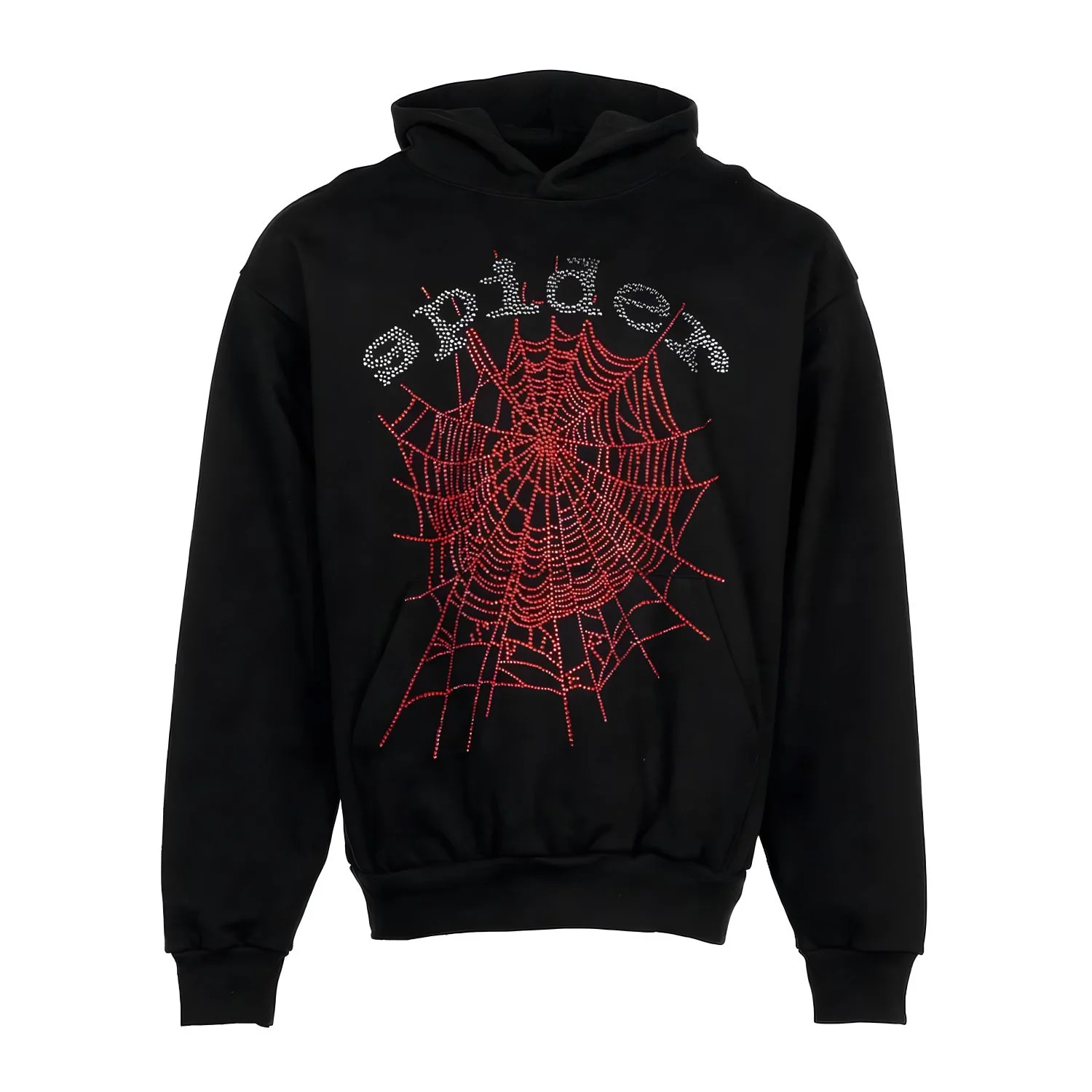Sp5der OG Rhinestone Logo Hoodie Black Sp5der OG Rhinestone Logo Hoodie Black