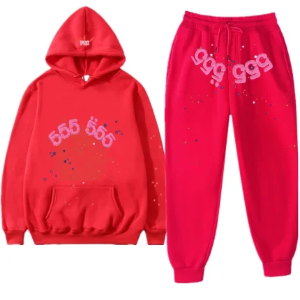Sp5der 555555 Tracksuit Red