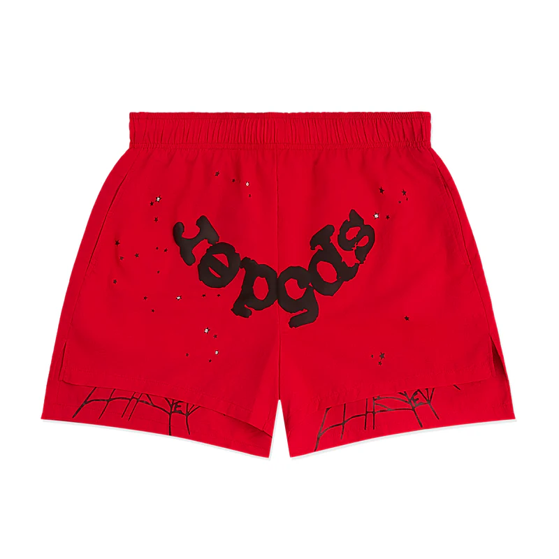 sp5der-og-web-double-layer-red-short SP5DER OG WEB DOUBLE LAYER RED SHORT